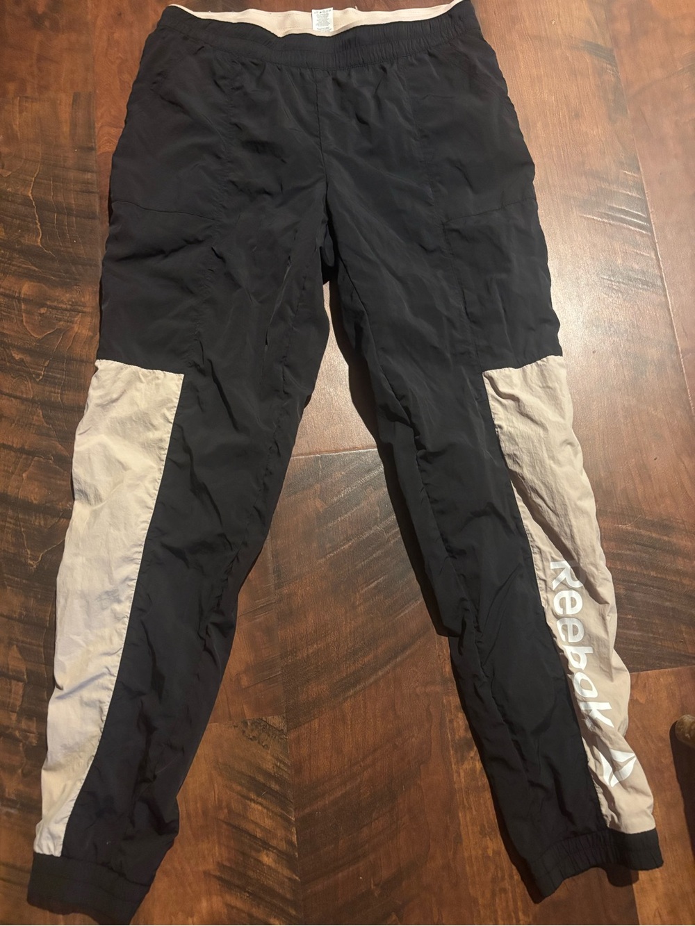 Reebok Black and Tan/Beige Track Joggers